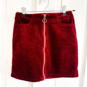 Mudd Red Corduroy Skirt